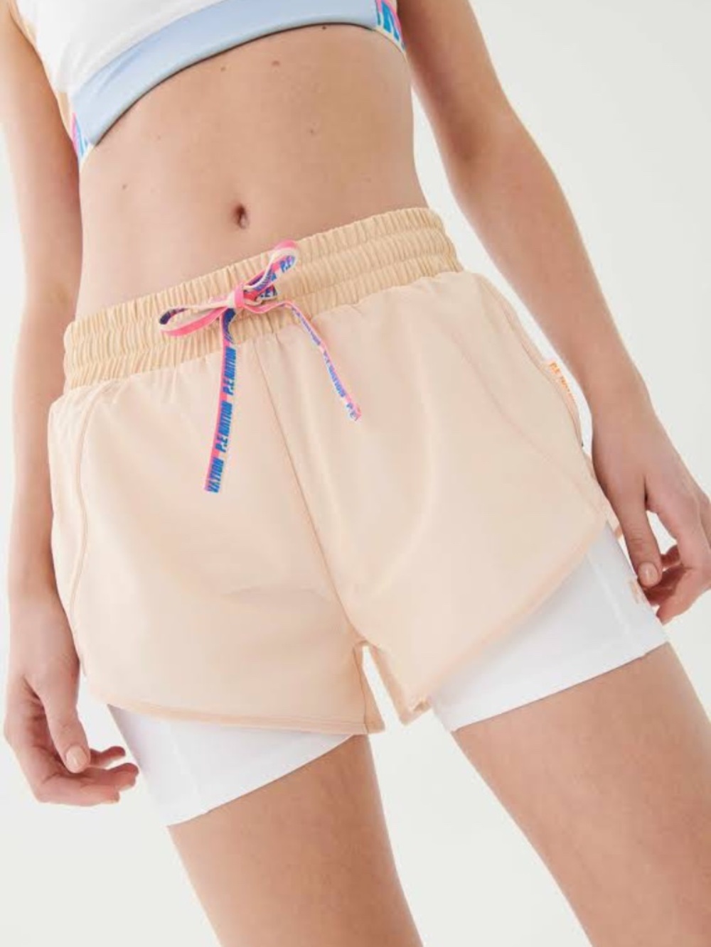 P.E NATION Gravity Mesh Overlay Tennis Shorts Wheat Size M